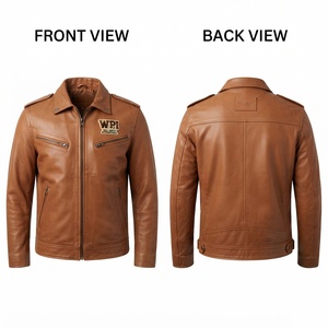 Veste de motard en cuir PU premium, respirante, en peau de mouton, noire, avec patch brodé personnalisé et logo en relief au dos - Product Image 5