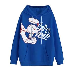 Sweat à capuche unisexe en coton 100% de haute qualité, imprimé patchwork bicolore, brodé, anti-rétrécissement, vente en gros - Product Image 1