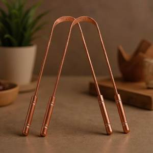 Copper Tongue <b>Cleaner</b> Minimalist Design Metal Mouth Hygiene Tool - Product Image 3