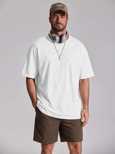 Camiseta Oversize Moderna para Hombre, Corte Holgado, Cuello Redondo de Algodón, Manga Corta, Hombros Caídos, Estilo Urbano Casual, Ropa de Calle Transpirable para Verano - Product Image 2