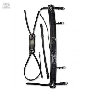 Ensemble de harnais de conduite pour chevaux Diplomat en cuir 100% premium, noir et marron, avec accessoires en acier inoxydable, prix bas - Product Image 5