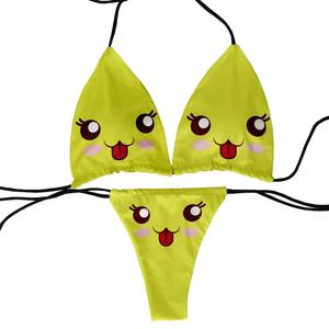 Diseños de dibujos animados personalizados más vendidos en conjuntos de sujetador y bragas, conjunto de bikini para mujer, mejor calidad, MOQ bajo, servicios OEM disponibles. - Product Image 4