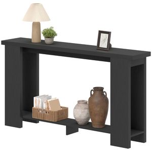 Distressed <b>Black</b> Console <b>Table</b> As Entrance <b>Sofa</b> Hallway <b>Table</b> with Storage or As a Desk - Product Image 5