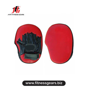 JUST FITNESS GEARS <b>Focus</b> <b>Pad</b> Training Punching Mitts Red PU Velcro Closure Fold Back Fingers Martial Arts Gear - Product Image 1