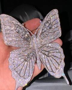 Luxury Hip Hop <b>Butterfly</b> Necklace with Shiny Ice Drip Pendant Plated Sterling Silver Hip Hop Jewelry Available CompetitivePrice - Product Image 4