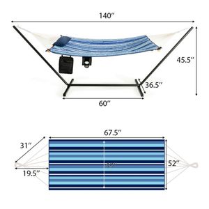 Ensemble de chaise suspendue en coton avec support, coussin et porte-gobelet, pour usage intérieur/extérieur - Product Image 5