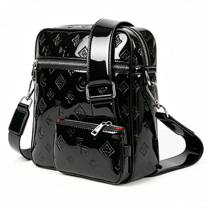 Sac bandoulière en cuir PU noir imperméable, nouveauté 2026, très vendu, sac léger décontracté et professionnel pour homme avec sangle réglable - Product Image 4