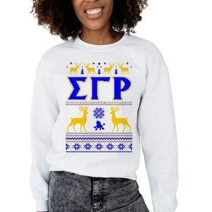 Custom Sigma Gamma Rho Ugly <b>Christmas</b> Sweater Crewneck <b>Sweatshirt</b> <b>Women's</b> Greek Sorority Holiday Pullover Winter Wholesale - Product Image 1