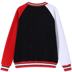 Sorority Women's Color Blocked Crew Neck Sweatshirt Long Sleeve Knitted Cotton Casual Top <b>With</b> <b>Pockets</b> Autumn Wear - Product Image 2