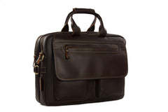 Custom Leather <b>Briefcase</b> for Men Luxury Multi Pocket Laptop Bag Durable Office Work Messenger Bag with Custom Logo - Product Image 3
