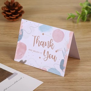 Carte de remerciement miniature pliée personnalisée de luxe à motifs floraux pour l'emballage de cadeaux de boutique et les inserts pour commandes e-commerce - Product Image 4