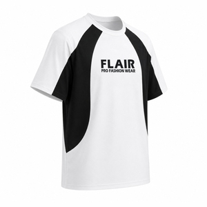 T-shirt Raglan à imprimé graphique surdimensionné pour homme |   T-shirt à col rond imprimé streetwear blanc et noir - Product Image 4
