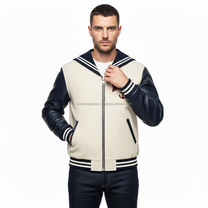 Chaqueta Varsity de Lana Personalizada con Cuello Marinero, Transpirable, Resistente al Viento, Cierre de Botones Cubiertos, Logotipo Bordado en Chenille en la Parte Delantera - Product Image 3
