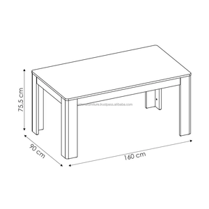 Ensemble table à manger moderne rectangulaire en bois massif meubles Ardena pour la maison cuisine hôtel appartement salle à manger meubles usage - Product Image 3