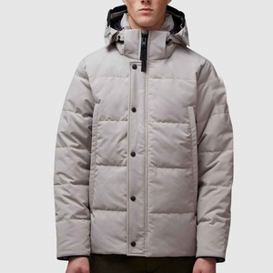 Veste matelassée unie pour homme, coupe-vent, décontractée, d'hiver, en polyester, rembourrage épais, coupe ample, à capuche, fermeture éclair sur le devant - Product Image 1