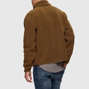 <b>Men's</b> Comfortable Sherpa Lined <b>Trucker</b> <b>Jacket</b> Warm for Winter and Cold Weather with Stand Collar High Street Style - Product Image 3