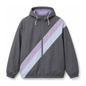 Custom Cream Navy Polyester <b>Half</b> <b>Zip</b> Windbreaker for <b>Men</b> with Contrast Color Blocking and Chest Pocket Detail - Product Image 6