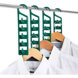 Set di 4 Appendiabiti Salvaspazio in Plastica Resistente, Multiuso per Armadio, per Camicie, Pantaloni, Jeans, Maglioni - Product Image 1