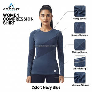 Women's Gym Compression Shirt <b>Long</b> <b>Sleeve</b> Sports Base Layer Fitness Training Running Activewear OEM ODM Manufacturer - Product Image 6