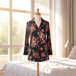 Women Polyester Sleepwear <b>Set</b> Full Sleeve Top Shorts <b>Pajama</b> Soft Comfortable Loungewear OEM Wholesale Supply - Product Image 3