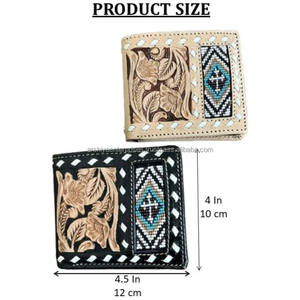 Factory Wholesale Crazy Bifold Genuine <b>Leather</b> <b>Wallet</b> Simple Vintage Style Handmade Tooled Cowhide <b>Leather</b> <b>Men</b> <b>Wallet</b> for Unisex - Product Image 2