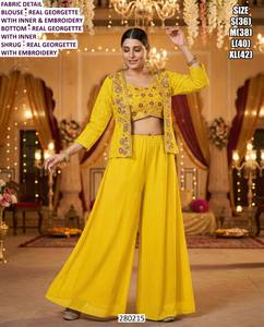 Robe traditionnelle longue pour femme Sitara Mustard Bloom, séchage rapide, protection solaire, pour les occasions de mariage et de fête, toutes saisons - Product Image 1