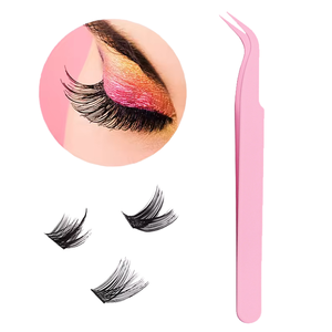 Pince à cils manuelle en acier inoxydable durable et réutilisable, marque privée, avec pointe biseautée en fibre pour cils et sourcils, vente en gros - Product Image 4