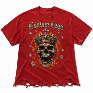 เสื้อยืดผู้ชายพรีเมียมผ้าฝ้ายลายกราฟิกทันสมัย ทรงโอเวอร์ไซส์ พิมพ์ลาย DTG สไตล์สตรีทแวร์ คอกลม ล้างสีแบบแอซิด ระบายอากาศได้ดี - Product Image 1