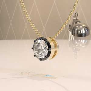 Collar con Colgante de Moissanita en Forma de Pera, Corte Estilo Georgiano, Oro de 14K, Joyería Cristiana para Fiestas con Cadena de Cuerda - Product Image 3