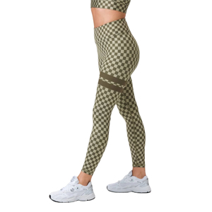 Leggings pour femmes, taille haute, longueur intégrale, leggings de yoga, imprimé à carreaux, spandex, nylon, pantalon extensible dans quatre directions - Product Image 4