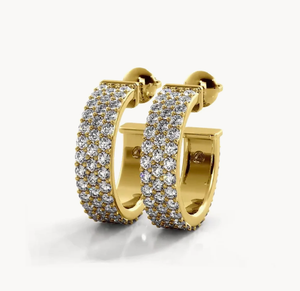 <b>Hoops</b> Earrings Diamond Earrings Gold and <b>Silver</b> Earrings Natural and Lab Grown Diamonds Earrings <b>Hoops</b> Fine Jewelry for Women - Product Image 1