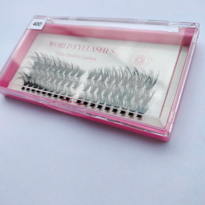 Extensions de cils en faux vison naturel, faits main, style doux, en grappes segmentées, pour application DIY, cruelty-free - Product Image 1