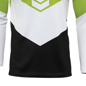 Maillot de course pour homme à manches longues, coloris vert, blanc, noir, en polyester, séchage rapide, toutes saisons, vêtements de moto - Product Image 3