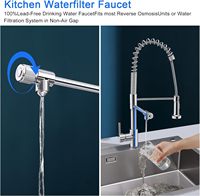 Robinet de cuisine moderne en laiton à poignée unique certifié CE, 3 voies (eau froide, chaude et potable) pour projets hôteliers, vente en gros