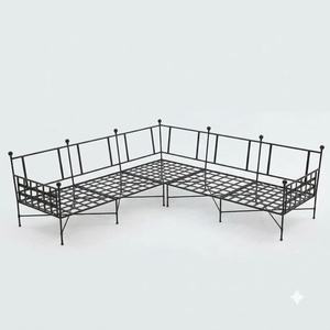 Ensemble de canapés d'extérieur traditionnel en fer forgé de luxe, 5 pièces, résistant à l'eau, meubles de jardin - Product Image 2