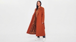 Women Long <b>Belted</b> <b>Coat</b> <b>Wool</b> Blend Lapel Collar Full Length Warm Winter Casual Fashion Outerwear Jacket - Product Image 2