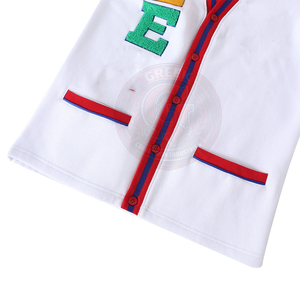 Greek Collection IND Women's White <b>Cardigan</b> Colorful OES Embroidery 100%Cotton Fleece Knitted V-Neck <b>Long</b> Sleeve Regular Fit - Product Image 3