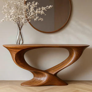 Mueble de Consola de Madera Maciza Rústica Moderna Personalizada, Mesa Estrecha Hecha a Mano para Entrada de Hotel, Apartamento, Comedor, Escuela, Decoración del Hogar - Product Image 2