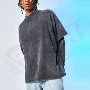 T-shirt décontracté personnalisé pour homme, 100 % coton, manches courtes, imprimé par sublimation numérique, style vintage, tissu tricoté teint en pièce - Product Image 2