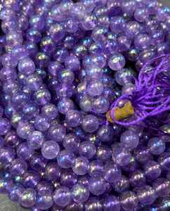 Perles de pierre d'améthyste naturelle transparente, perles rondes de cristal d'améthyste transparente magnifiques - Product Image 5