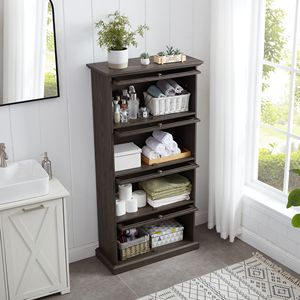 Vitrina de Vidrio de 4 Niveles para Sala de Estar, con Puertas Abatibles de Vidrio, para Exhibir Juguetes, Figuras y Coleccionables - Product Image 4