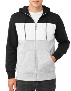 Sudadera con capucha de manga larga para hombre, de lana, informal, con cremallera, bloque de Color - Product Image 1