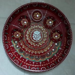 Ensemble de thali en métal exclusif pour le temple familial, thali pour arti pooja, articles de mandir, articles en laiton décoratifs pour pooja, parfait pour un cadeau de Diwali - Product Image 3