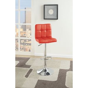 Set di 2 moderni sgabelli da banco in ecopelle rossa altezza regolabile con sollevatore a Gas per cucina isola per bancone o Bar - Product Image 1