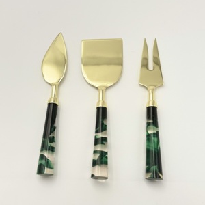 Amazing <b>Cheese</b> Slicer Round Resin Handle with Gold Plated Finish <b>Cheese</b> <b>Set</b> Stainless Steel for <b>Cheese</b> Pizza Slicer & Spreader - Product Image 3