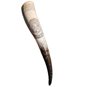 เขาสัตว์ดั้งเดิมของชาวเยอรมันแบบไวกิ้ง พิมพ์ลายสวยงาม เป็นมิตรกับสิ่งแวดล้อม ขัดเงาอย่างดี ใช้ดื่มได้ ผสมผสานมรดกโบราณกับงานฝีมือสมัยใหม่ เหมาะสำหรับตกแต่งบ้าน - Product Image 4