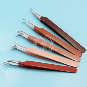 Extensions de cils incurvées Volume de la botte pince à épiler 90 degrés pointe de la fibre cils pince à épiler en forme de x pince à épiler isolation droite - Product Image 1