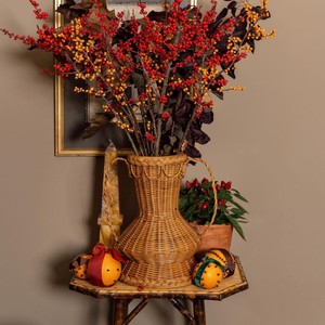 Jarrones de Mimbre con Asas, Estilo Vintage, para Piso/Mesa, para Flores, Regalo de Aniversario de Bodas, Accesorio para el Hogar - Product Image 3