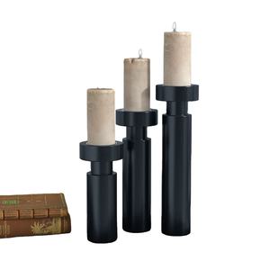 Porte-bougie en métal en gros |   Support de bougie noir fait main pour la décoration d'hôtels et de maisons |   Fabricant OEM - Product Image 1