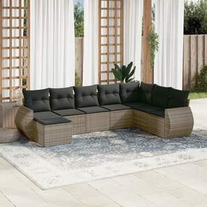 Conjunto de Sofás Modulares Medianos de Ratán PE Gris para Jardín, Colección de Muebles de Jardín Elegantes - Product Image 1